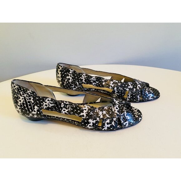 NIB Amalfi by Rangoni Womens Size 7.5 Iside White/Black Slip On Flats Italy - Picture 5 of 11